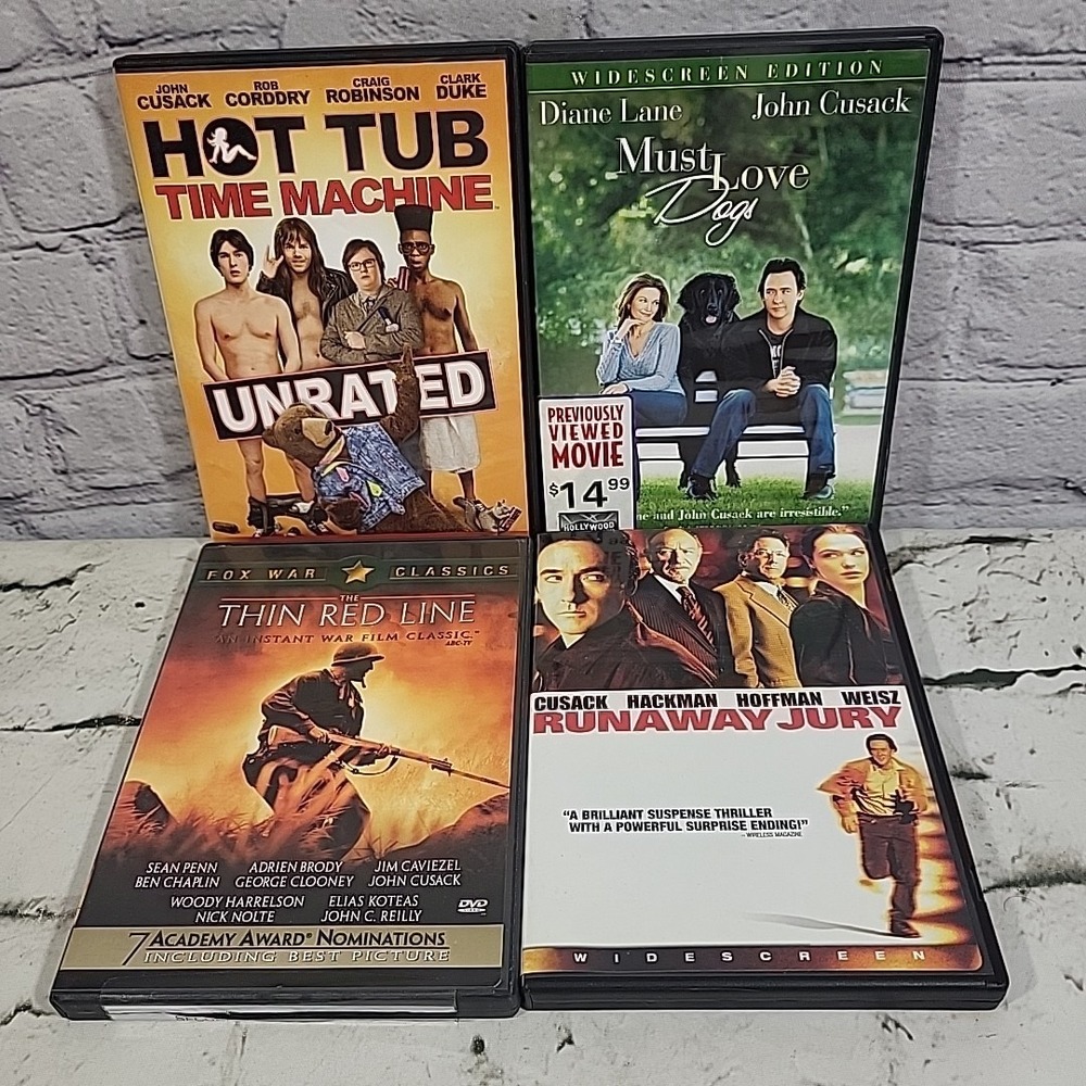 John Cusack Films Movies DVD Lot Of 4 Runaway Jury Must Love Dogs Hot Tub Time..